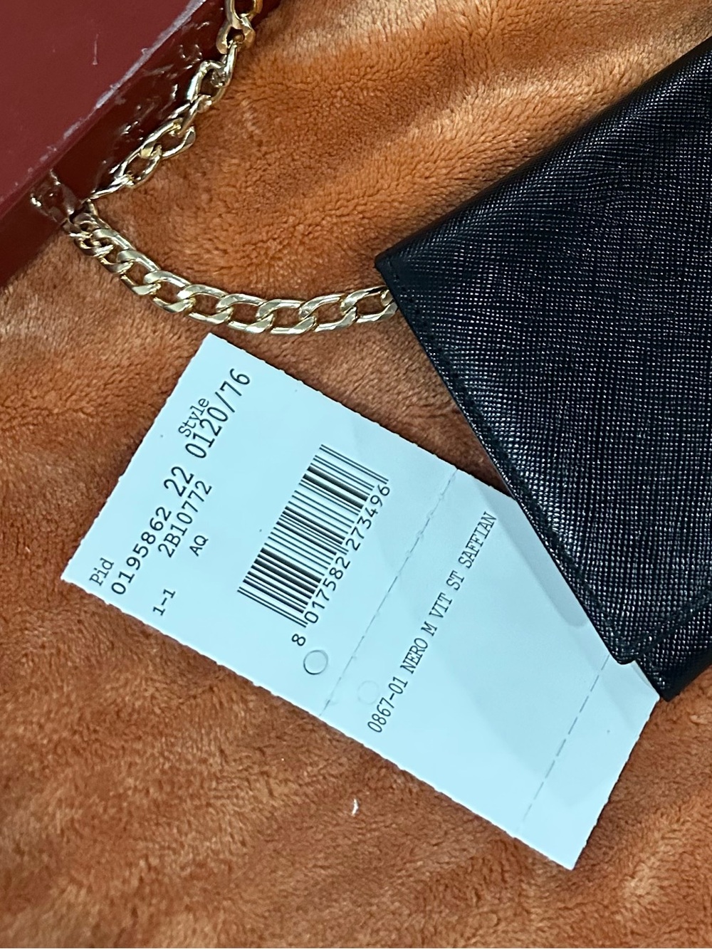 Salvatore Ferragamo Black Leather Chain Crossbody Wallet with Gold Gancini